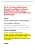 Florida Home Inspector Licensing Exam &NewLine;Preparation Guide 2026&colon; Comprehensive &NewLine;Practice Questions&comma; Verified Answers&comma; &NewLine;Detailed Rationales&comma; and In-Depth Review for &NewLine;Licensing Success 