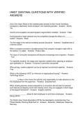 HMGT 3300 FINAL EXAM QUESTIONS WITH VERIFIED ANSWERS