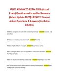 IAHSS ADVANCED EXAM 2026 &lpar;Actual Exam&rpar; Questions with verified Answers &lpar;Latest Update 2026&rpar; UPDATE&excl;&excl; Newest Actual Questions & Answers &lpar;A&plus; Guide Solution&rpar;