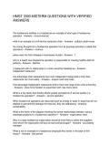 HMGT 3300 MIDTERM QUESTIONS WITH VERIFIED ANSWERS