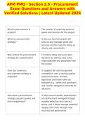 APM PMQ - Section 2&period;6 - Procurement&NewLine;Exam Questions and Answers with&NewLine;Verified Solutions &vert; Latest Updated 2026