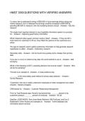 HMGT 3300 QUESTIONS WITH VERIFIED ANSWERS
