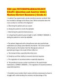 NSG 552 PSYCHOPHARMACOLOGY&NewLine;EXAM 1 Question and Answer 2026 &vert;&NewLine;Mastery Review Resource &vert; Grade A&plus;
