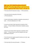 NSG 552 PSYCHOPHARMACOLOGY&NewLine;EXAM 1 Practice Questions and Answers&NewLine;2026 &vert; Updated Revision Pack &vert; Grade A&plus;