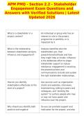 APM PMQ - Section 2&period;2 - Stakeholder&NewLine;Engagement Exam Questions and&NewLine;Answers with Verified Solutions &vert; Latest&NewLine;Updated 2026&NewLine;