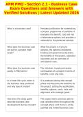 APM PMQ - Section 2&period;1 - Business Case&NewLine;Exam Questions and Answers with&NewLine;Verified Solutions &vert; Latest Updated 2026