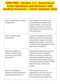 APM PMQ - Section 1&period;2 - Governance&NewLine;Exam Questions and Answers with&NewLine;Verified Solutions &vert; Latest Updated 2026