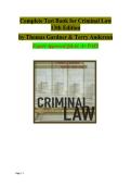Test Bank for Criminal Law 13th Edition by Gardner & Anderson