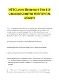 MTTC Lower Elementary Test 119 Questions & Answers Study Guide&NewLine;&NewLine;