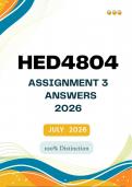 HED4804 Assignment 3 &vert;&vert;&lpar;Answers and Guidelines&rpar;&vert;Due Date July 2026