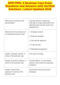 APM PMQ&colon; 4 Business Case Exam&NewLine;Questions and Answers with Verified&NewLine;Solutions &vert; Latest Updated 2026