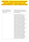 APM PMQ&colon; 2 Governance Arrangements&NewLine;Exam Questions and Answers with&NewLine;Verified Solutions &vert; Latest Updated 2026