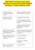 APM PMQ&colon; 5 Procurement Exam&NewLine;Questions and Answers with Verified&NewLine;Solutions &vert; Latest Updated 2026