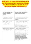 APM PMQ&colon; 10 Stakeholder Engagement&NewLine;and Communication Management Exam&NewLine;Questions and Answers with Verified&NewLine;Solutions &vert; Latest Updated 2026