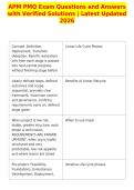 APM PMQ Exam Questions and Answers&NewLine;with Verified Solutions &vert; Latest Updated&NewLine;2026&NewLine;