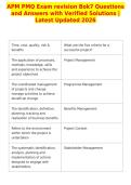 APM PMQ Exam revision Bok7 Questions&NewLine;and Answers with Verified Solutions &vert;&NewLine;Latest Updated 2026
