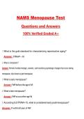 NAMS Menopause Test &lpar;Latest 2026&sol;2027 Update&rpar; Complete Questions and Guide Answers&comma; 100&percnt; Verified Graded A&plus;