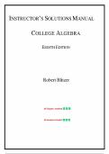 Instructor's Solutions Manual for College Algebra&comma; 8th edition by Robert Blitzer&comma; Chapter 1-8 &vert; All Chapters