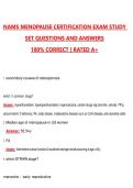 NAMS Menopause Certification Exam Study Set &lpar;Latest 2026&sol;2027 Update&rpar; Complete Questions and Guide Answers&comma; 100&percnt; Verified Graded A&plus;