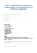 NUR 242 &sol; NUR242 Medical-Surgical Nursing&colon; &lpar;Latest 2026&sol;2027 Update&rpar; 50 Verified Questions & Answers with Detailed Rationales &vert; Grade A
