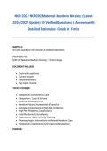 NUR 202 &sol; NUR202 Maternal-Newborn Nursing&colon; &lpar;Latest 2026&sol;2027 Update&rpar; 50 Verified Questions & Answers with Detailed Rationales &vert; Grade A