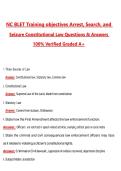 NC BLET Training objectives Arrest&comma; Search&comma; and Seizure Constitutional Law &lpar;Latest 2026&sol;2027 Update&rpar; Complete Questions and Guide Answers&comma; 100&percnt; Verified Graded A&plus;