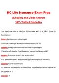 NC Life Insurance Exam Prep &lpar;Latest 2026&sol;2027 Update&rpar; Complete Questions and Guide Answers&comma; 100&percnt; Verified Graded A&plus;