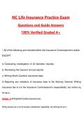 NC Life Insurance Practice Exam &lpar;Latest 2026&sol;2027 Update&rpar; Complete Questions and Guide Answers&comma; 100&percnt; Verified Graded A&plus;