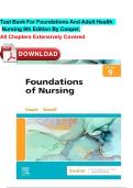Test Bank For Foundations And Adult Health&NewLine;Nursing 9th Edition By Cooper&comma;&NewLine;All Chapters Extensively Covered