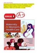 NEW TEST BANK 2026&sol;2027&NewLine;MATERNITY AND WOMEN'S HEALTH CARE E-BOOK 13TH EDITION&comma;&NewLine;KINDLE EDITION BY DEITRA LEONARD LOWDERMILK &comma; KITTY&NewLine;CASHION&comma; KATHRYN RHODES ALDEN&comma; ELLEN OLSHANSKY &comma;&NewLine;SHANNON E&period; PERRY&sol;ALL CHAPTERS  Verified&NewLine;All Chapters Extensivel