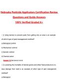 Nebraska Pesticide Applicators Certification &lpar;Latest 2026&sol;2027 Update&rpar; Complete Questions and Guide Answers&comma; 100&percnt; Verified Graded A&plus;