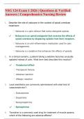 NSG 124 Exam 1 2026 &vert; Questions & Verified&NewLine;Answers &vert; Comprehensive Nursing Review