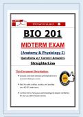 BIO 201 Midterm Exam &ndash; A&P I &ndash; &lpar;2026&rpar; &vert; Questions And Verified Solutions With Detailed Rationales And Case Studies&period;