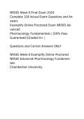 NR565 Advanced Pharmacology Fundamentals Final Exam