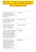ARM 401 - Chapter 10 Exam Questions&NewLine;and Answers with Verified Solutions &vert;&NewLine;Latest Updated 2026&NewLine;