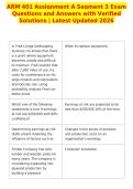 ARM 401 Assignment A Segment 3 Exam&NewLine;Questions and Answers with Verified&NewLine;Solutions &vert; Latest Updated 2026&NewLine;
