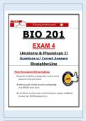 BIO 201 Exam 4 &ndash; A&P I &ndash; &lpar;2026&rpar; &vert;  Questions And Verifed Solutions With Detailed Rationales And Case Studies&period;