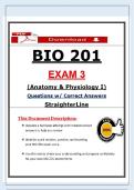 BIO 201 Exam 3 &ndash; A&P I &ndash; &lpar;2026&rpar; &vert; Questions And Verified Solutions With Detailed Rationales And Case Studies&period;