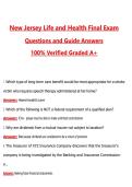 &NewLine;New Jersey Life and Health Final Exam &lpar;Latest 2026&sol;2027 Update&rpar; Complete Questions and Guide Answers&comma; 100&percnt; Verified Graded A&plus;&NewLine;