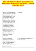 ARM 401 Practice Exam Questions and&NewLine;Answers with Verified Solutions &vert; Latest&NewLine;Updated 2026&NewLine;