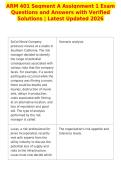 ARM 401 Segment A Assignment 1 Exam&NewLine;Questions and Answers with Verified&NewLine;Solutions &vert; Latest Updated 2026