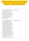 ARM 401 Segment A Assignment 2 Exam&NewLine;Questions and Answers with Verified&NewLine;Solutions &vert; Latest Updated 2026&NewLine;