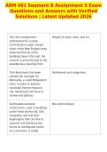 ARM 401 Segment B Assignment 5 Exam&NewLine;Questions and Answers with Verified&NewLine;Solutions &vert; Latest Updated 2026&NewLine;
