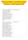 ARM 401 Segment C Assignment 9 Exam&NewLine;Questions and Answers with Verified&NewLine;Solutions &vert; Latest Updated 2026&NewLine;