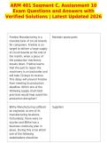 ARM 401 Segment C&comma; Assignment 10&NewLine;Exam Questions and Answers with&NewLine;Verified Solutions &vert; Latest Updated 2026