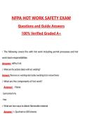 NFPA Hot Work Safety Exam &lpar;Latest 2026&sol;2027 Update&rpar; Complete Questions and Guide Answers&comma; 100&percnt; Verified Graded A&plus;
