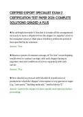 CERTIFIED EXPORT SPECIALIST EXAM 2&NewLine;CERTIFICATION TEST PAPER 2026 COMPLETE&NewLine;SOLUTIONS GRADED A PLUS