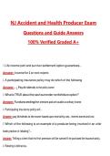 NJ Accident and Health Producer Exam &lpar;Latest 2026&sol;2027 Update&rpar; Complete Questions and Guide Answers&comma; 100&percnt; Verified Graded A&plus;&NewLine;