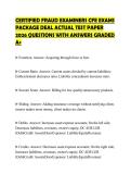 CERTIFIED FRAUD EXAMINERS CFE EXAMS&NewLine;PACKAGE DEAL ACTUAL TEST PAPER&NewLine;2026 QUESTIONS WITH ANSWERS GRADED&NewLine;A&plus;