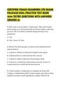 CERTIFIED FRAUD EXAMINERS CFE EXAMS&NewLine;PACKAGE DEAL PRACTICE TEST BANK&NewLine;2026 TESTED QUESTIONS WITH ANSWERS&NewLine;GRADED A&plus;